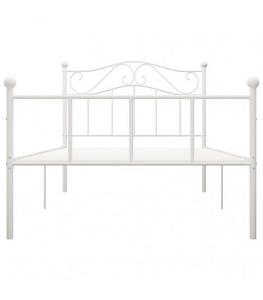 Bed Frame White Metal 100x200 cm