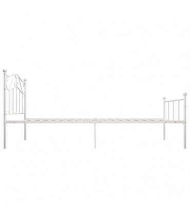 Bed Frame White Metal 100x200 cm