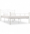 Bed Frame White Metal 160x200 cm
