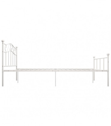 Bed Frame White Metal 160x200 cm