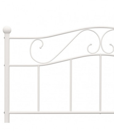 Bed Frame White Metal 160x200 cm