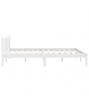 Bed Frame White Solid Pinewood 120x200 cm