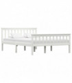 Bed Frame White Solid Pinewood 135 x 190 cm
