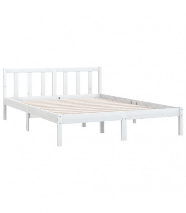 Bed Frame White Solid Pinewood 160x200 cm