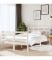 Bed Frame White Solid Wood 120x200 cm 4FT Small Double