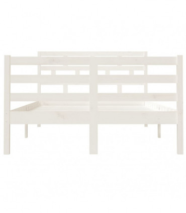 Bed Frame White Solid Wood 120x200 cm 4FT Small Double