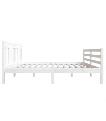 Bed Frame White Solid Wood 140x190 cm