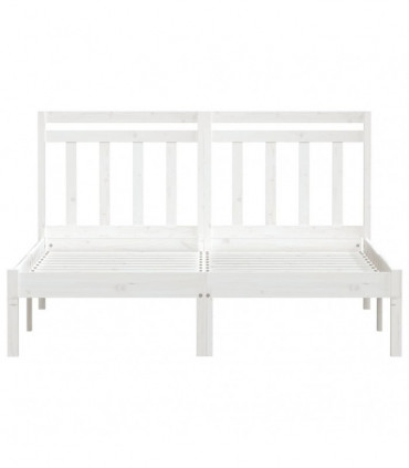 Bed Frame White Solid Wood 160x200 cm 5FT King Size