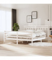 Bed Frame White Solid Wood 180x200 cm 6FT Super King