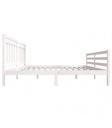 Bed Frame White Solid Wood 180x200 cm 6FT Super King