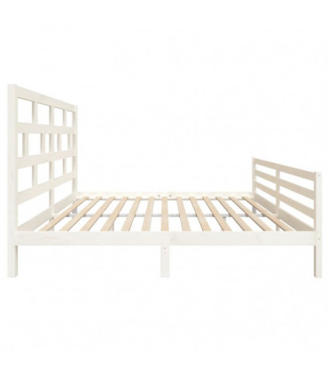 Bed Frame White Solid Wood 180x200 cm 6FT Super King