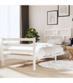 Bed Frame White Solid Wood 90x200 cm 3FT Single