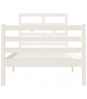 Bed Frame White Solid Wood 90x200 cm 3FT Single
