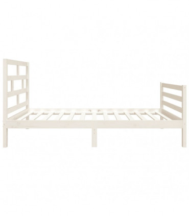 Bed Frame White Solid Wood 90x200 cm 3FT Single
