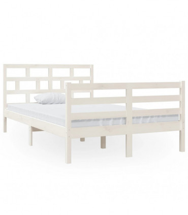 Bed Frame White Solid Wood Pine 120x200 cm