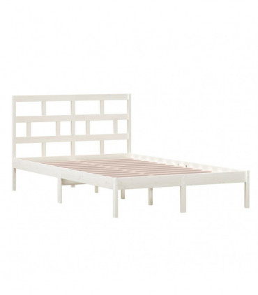 Bed Frame White Solid Wood Pine 120x200 cm