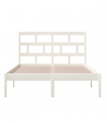 Bed Frame White Solid Wood Pine 120x200 cm