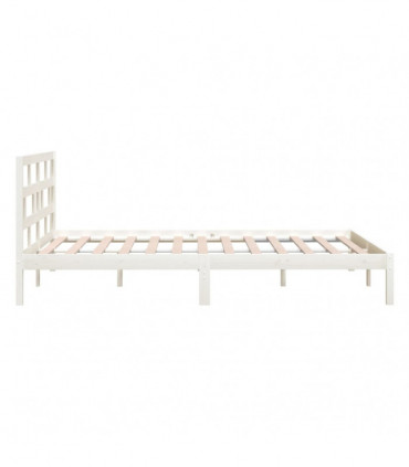 Bed Frame White Solid Wood Pine 120x200 cm
