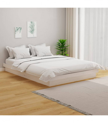 Bed Frame White Solid Wood Pine 120x200 cm