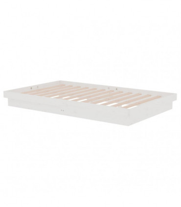 Bed Frame White Solid Wood Pine 120x200 cm