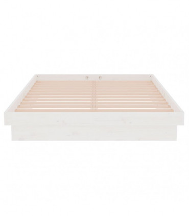 Bed Frame White Solid Wood Pine 120x200 cm