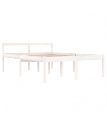 Bed Frame White Solid Wood Pine 135x190 cm 4FT6 Double