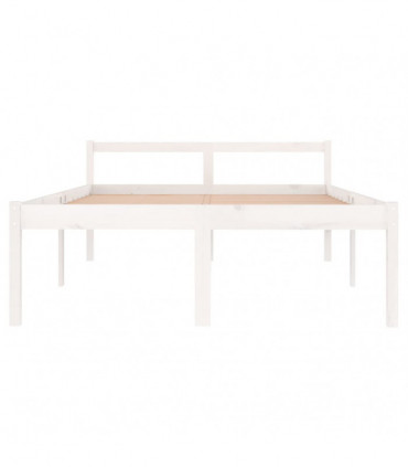 Bed Frame White Solid Wood Pine 135x190 cm 4FT6 Double