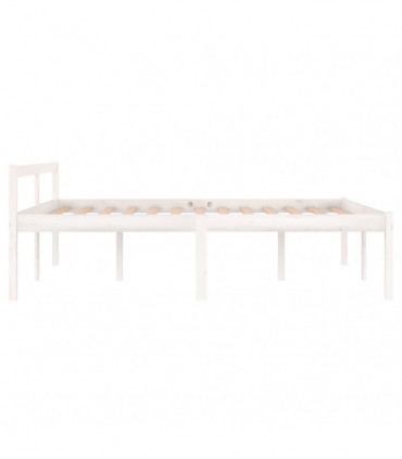 Bed Frame White Solid Wood Pine 135x190 cm 4FT6 Double