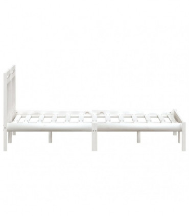 Bed Frame White Solid Wood Pine 140x190 cm