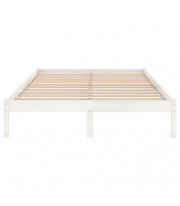 Bed Frame White Solid Wood Pine 140x190 cm