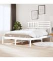 Bed Frame White Solid Wood Pine 140x190 cm