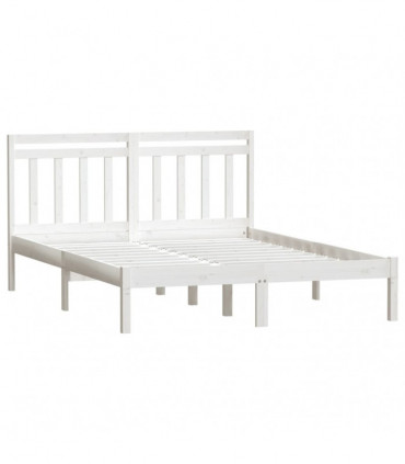 Bed Frame White Solid Wood Pine 140x200 cm