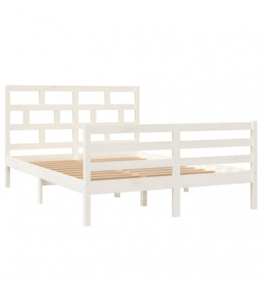 Bed Frame White Solid Wood Pine 140x200 cm