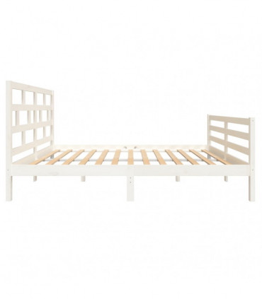 Bed Frame White Solid Wood Pine 140x200 cm