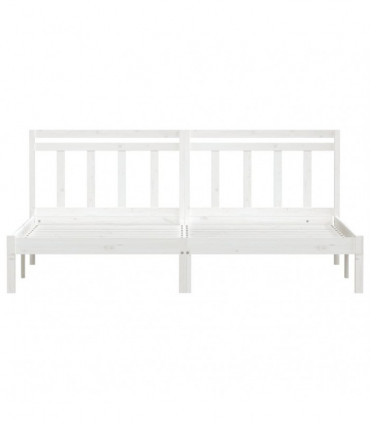 Bed Frame White Solid Wood Pine 160x200 cm