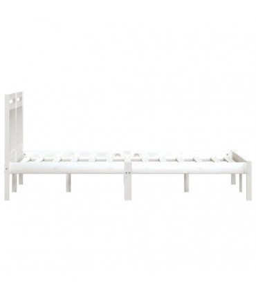 Bed Frame White Solid Wood Pine 160x200 cm