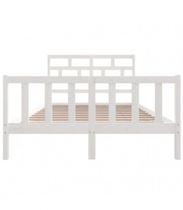 Bed Frame White Solid Wood Pine 160x200 cm