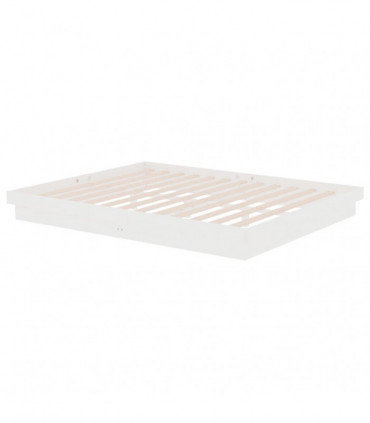 Bed Frame White Solid Wood Pine 160x200 cm