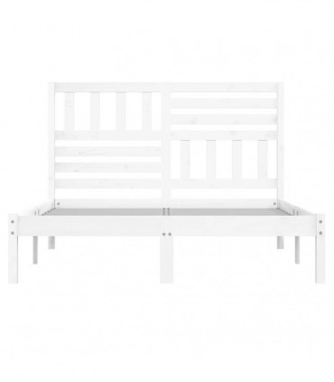 Bed Frame White Solid Wood Pine 160x200 cm