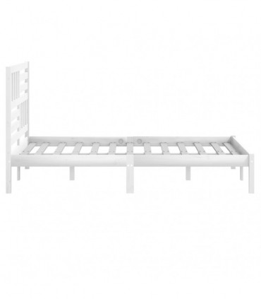 Bed Frame White Solid Wood Pine 160x200 cm