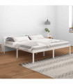 Bed Frame White Solid Wood Pine 200x200 cm
