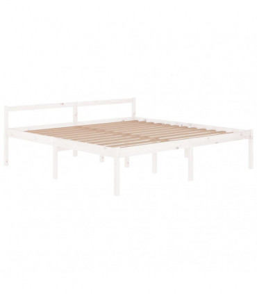 Bed Frame White Solid Wood Pine 200x200 cm