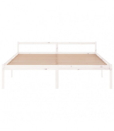 Bed Frame White Solid Wood Pine 200x200 cm