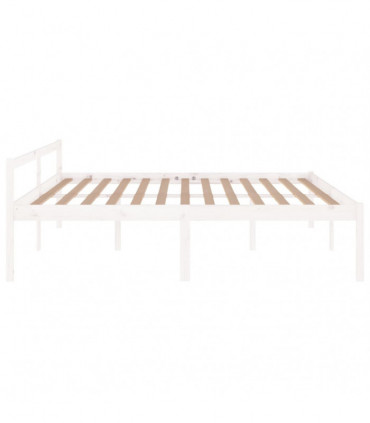 Bed Frame White Solid Wood Pine 200x200 cm