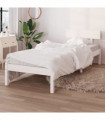 vidaXL Bed Frame White Solid Wood 75x190 cm Small Single