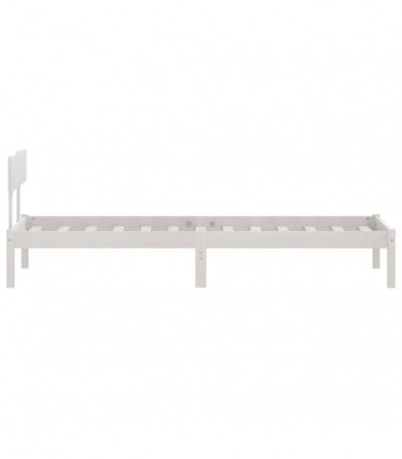 vidaXL Bed Frame White Solid Wood 75x190 cm Small Single