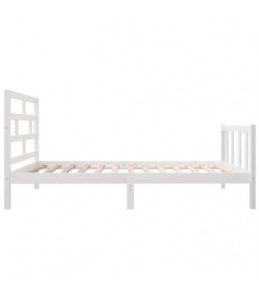 Bed Frame White Solid Wood Pine 90x190 cm 3FT Single