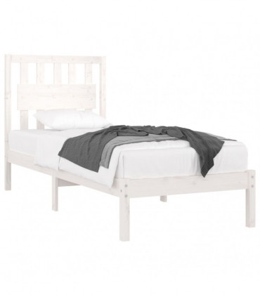 vidaXL Bed Frame White Solid Wood Pine 90x190 cm Single