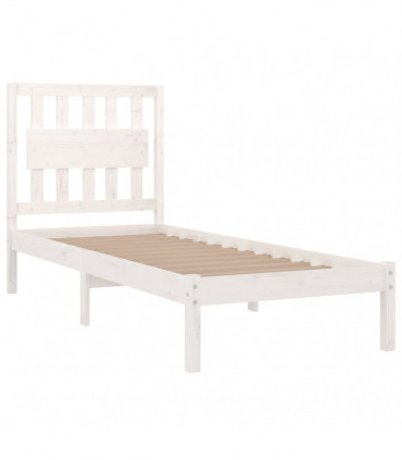 vidaXL Bed Frame White Solid Wood Pine 90x190 cm Single