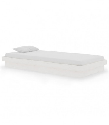 Bed Frame White Solid Wood Pine 90x190 cm 3FT Single